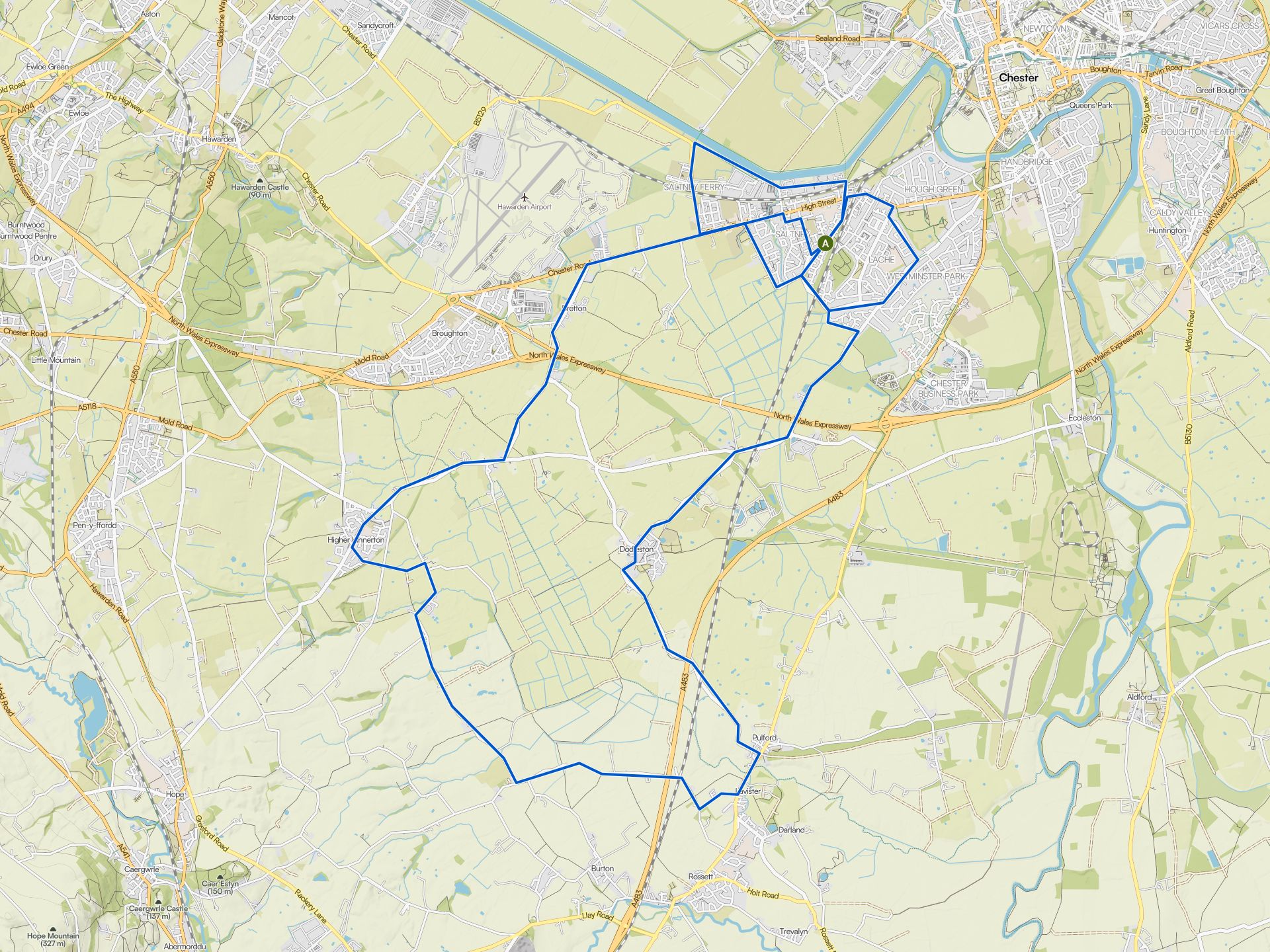 The best traffic-free bike rides around Saltney | Komoot